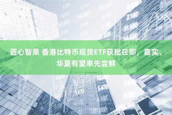 匠心智策 香港比特币现货ETF获批在即，嘉实、华夏有望率先尝鲜